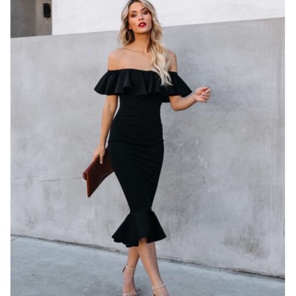 Vici Collection Black Ruffle Dress | size M